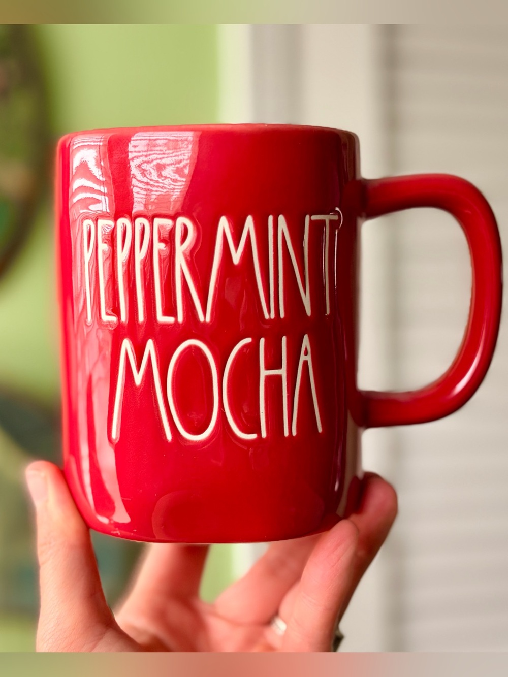 Rae Dunn Red 'Peppermint Mocha' Ceramic Mug